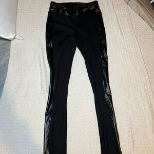 BAR III Black pants with Faux Leather Side and Waistband